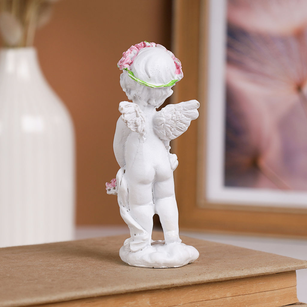 Цена за 2 шт. Фигурка Ангел 10 см / L1767 /уп 2/240/розовые цветы - ГалеонТрейд фото 4