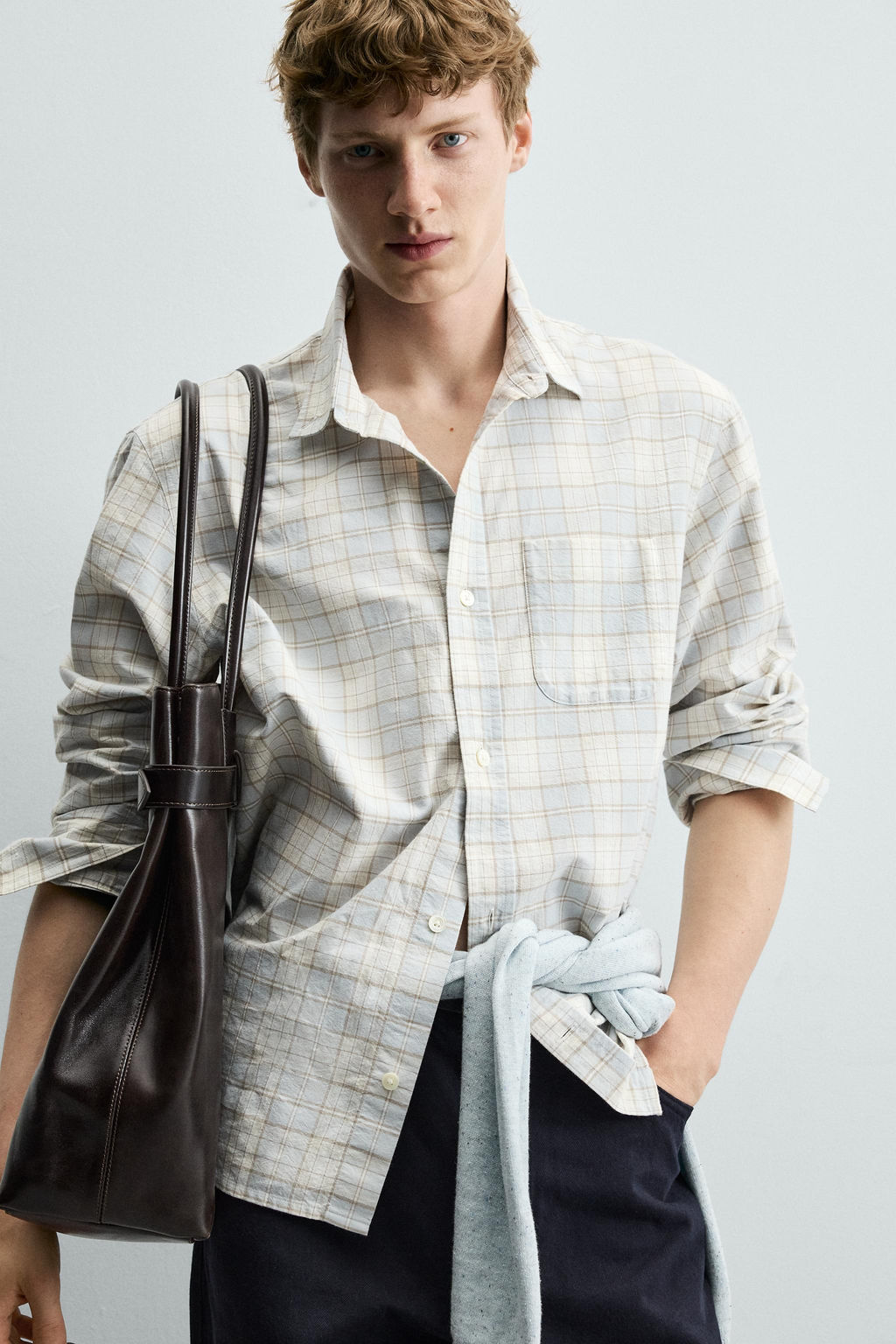 BOLSO SHOPPER PIEL CINTUR?N / Marr?n - Zara фото 4