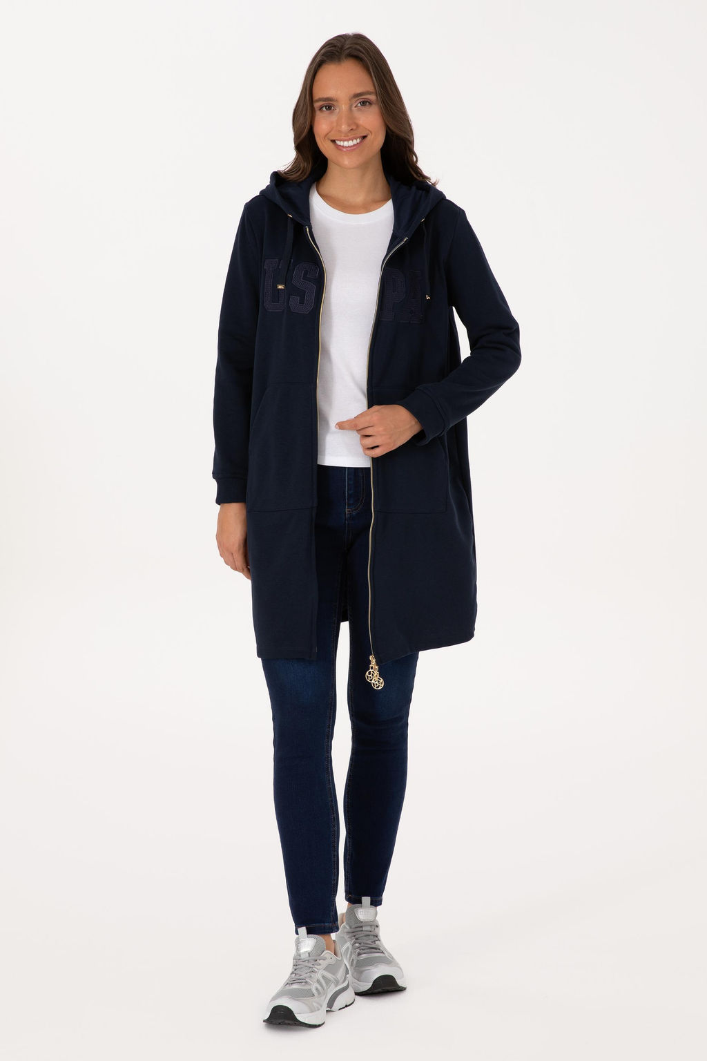 Kad_n Lacivert Basic Sweatshirt Sepette S_rpriz _ndirim - U.s. polo assn фото 4