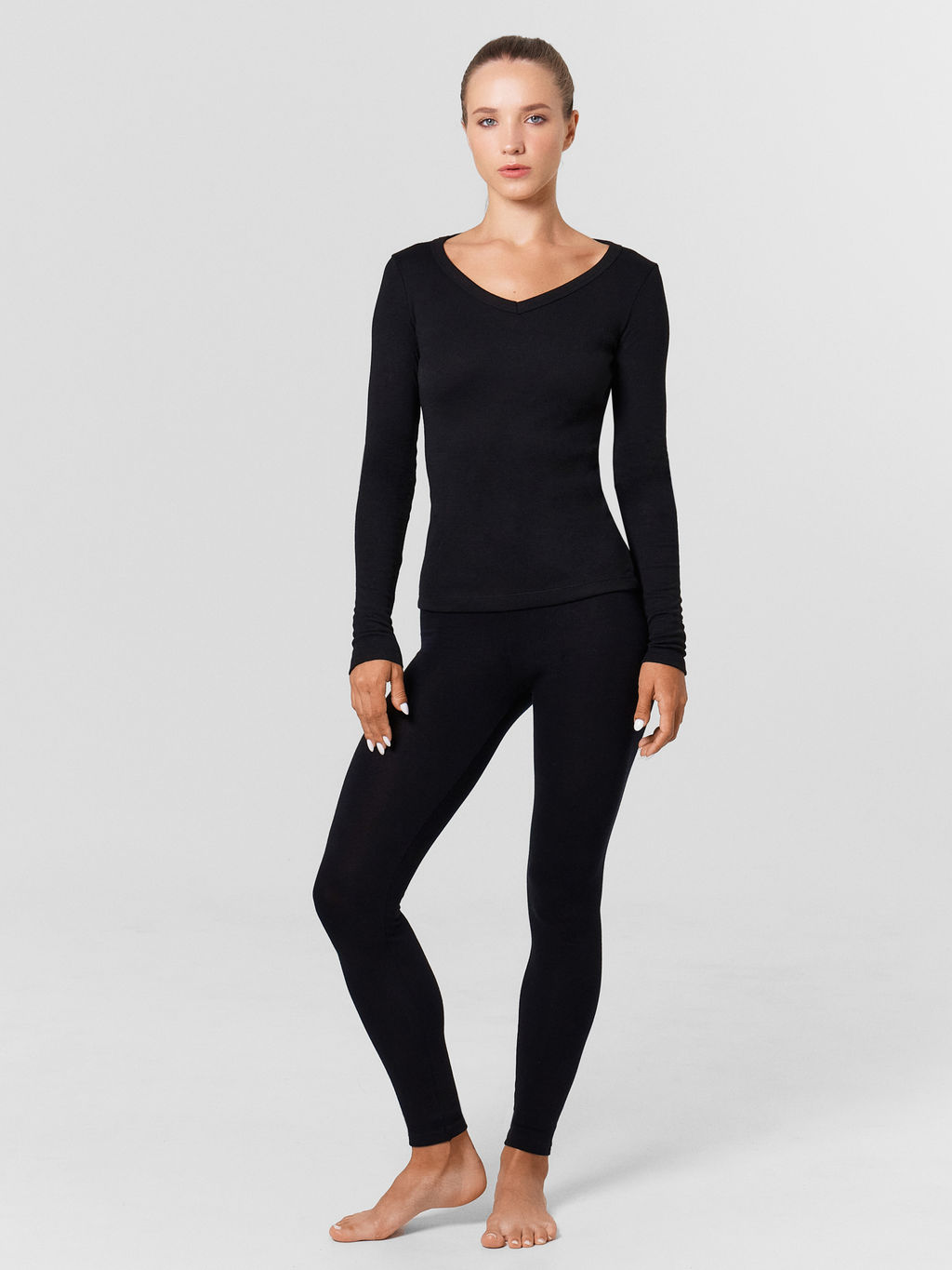 Легинсы из египетского хлопка в черном цвете