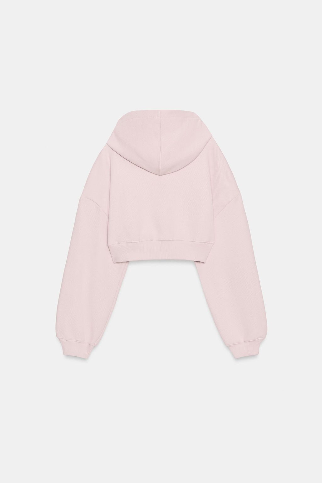 SUDADERA CROPPED CAPUCHA / Rosa palo