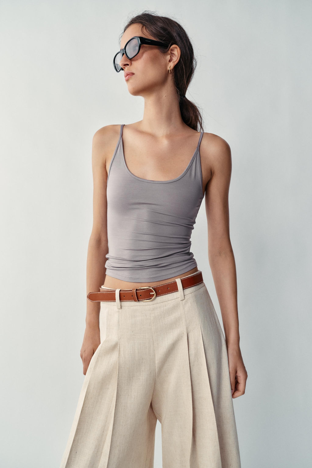 BERMUDA LARGA CINTUR?N / Beige claro - Zara фото 3