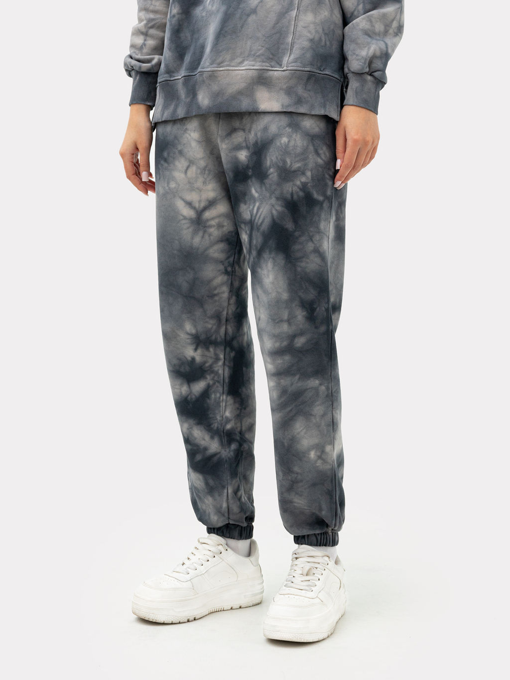 Брюки женские в технике тай-дай песочный 382490