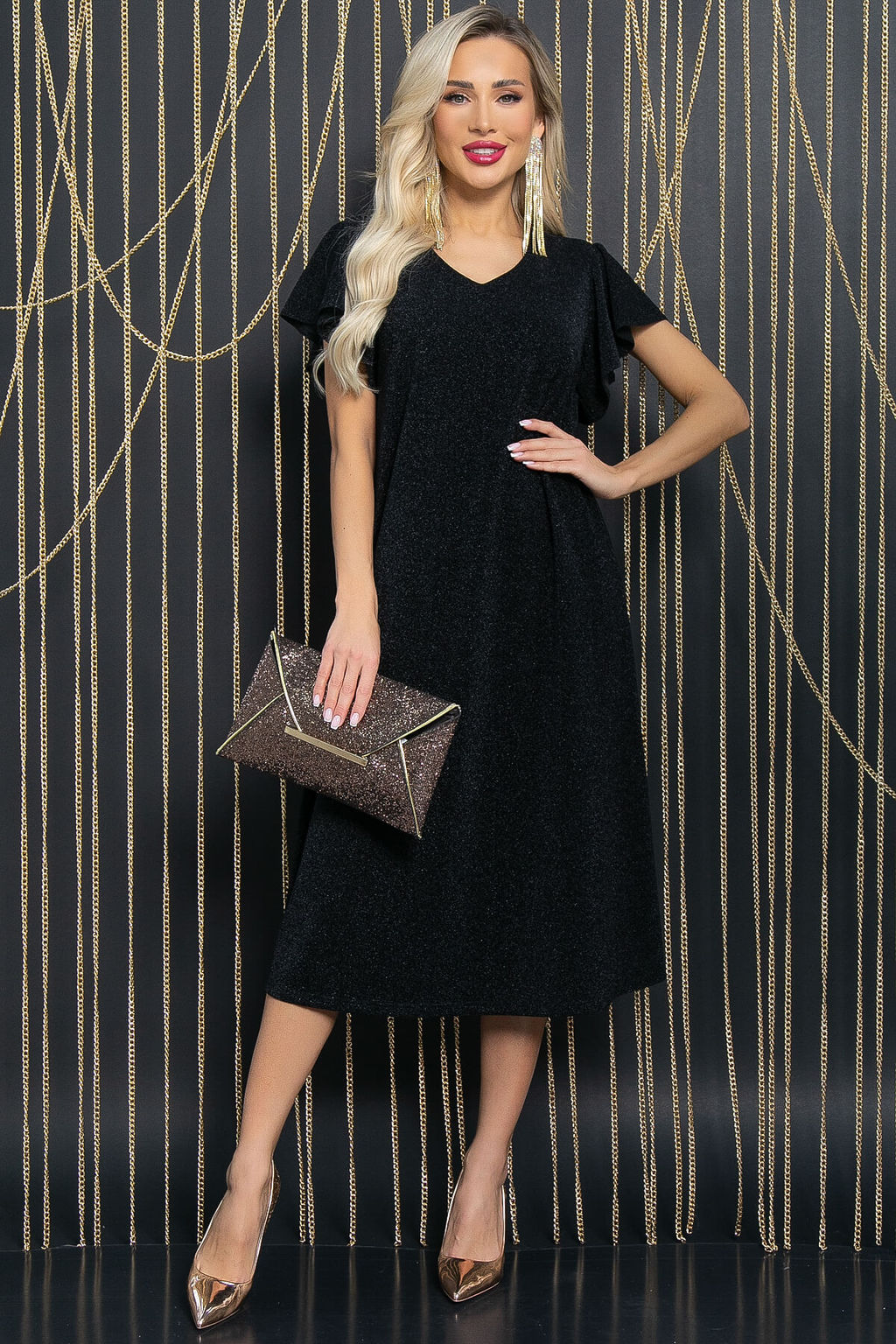 Платье Мелодия любви (мерцающий черный) П11771 - Lt collection фото 7