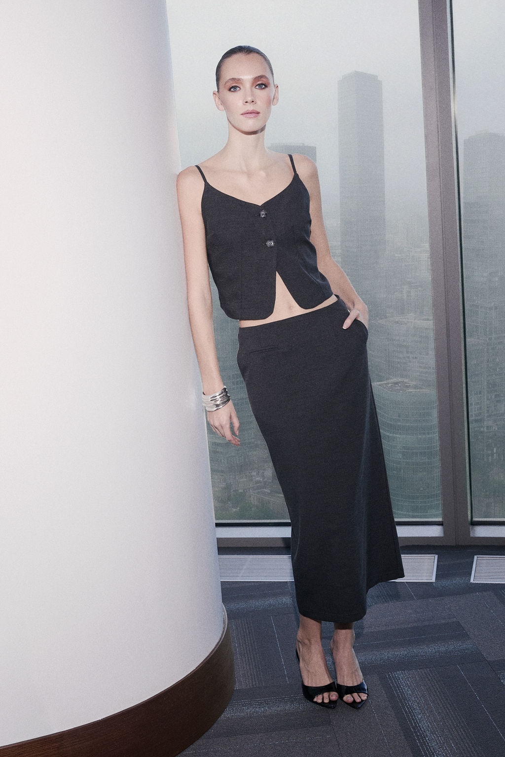 Antrasit Astarl? Dokuma Fitted Yelek TWOSS26YE00017 - Trendyolmilla фото 5