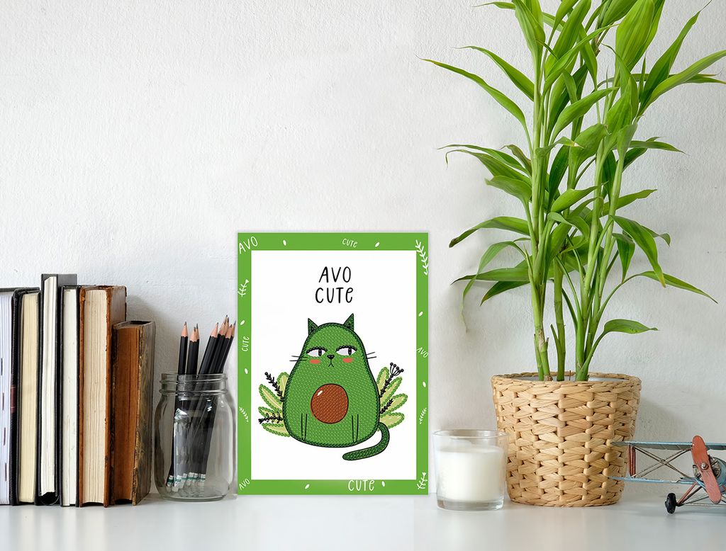 Кристальная (алмазная) мозаика ФРЕЯ ALVS-048 мини-картина АвоКот 14 х 19.5 см