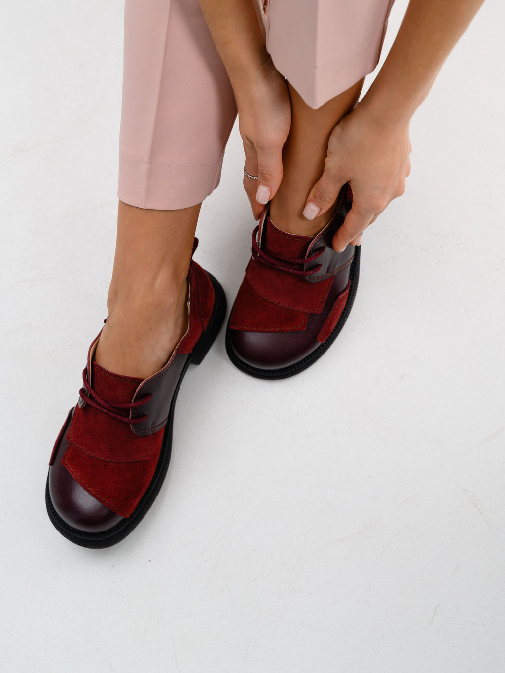 Полуботинки туфли EDART 205.патриция bl.Бордо +бордовая замша  фото 19