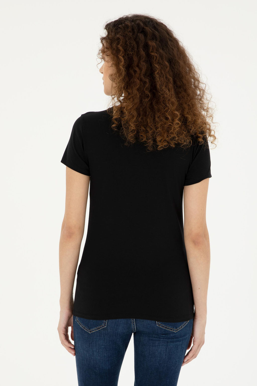 Женская черная базовая футболка - U.s. polo assn фото 5