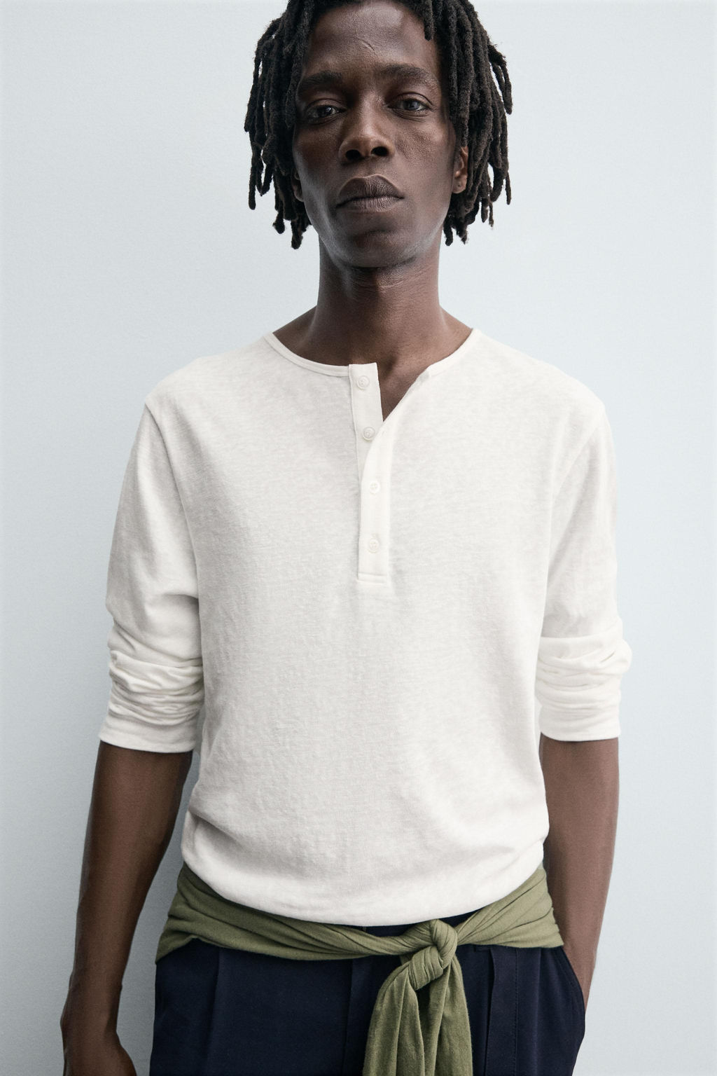BUTTON NECK T-SHIRT - Zara фото 6