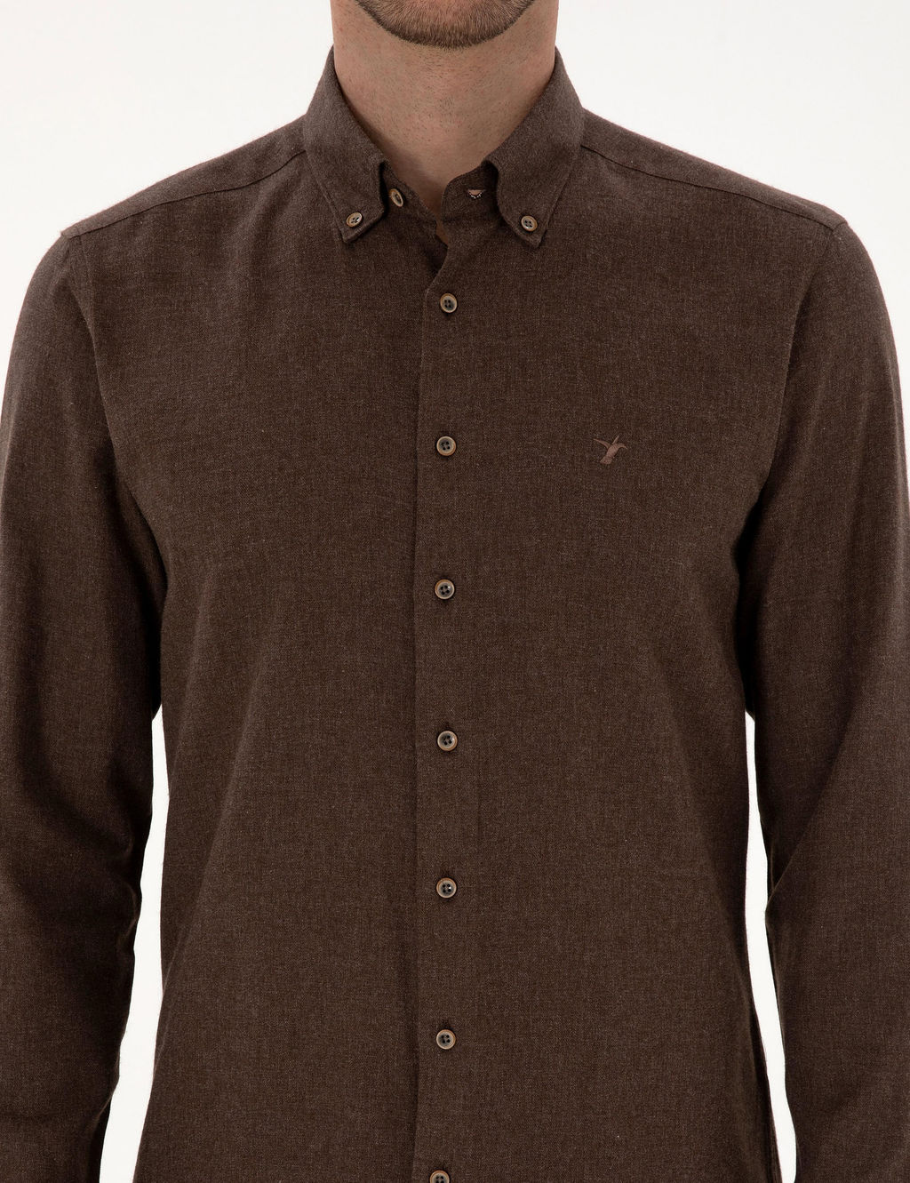 Koyu Kahverengi Slim Fit Uzun Kollu G_mlek - Cacharel фото 6