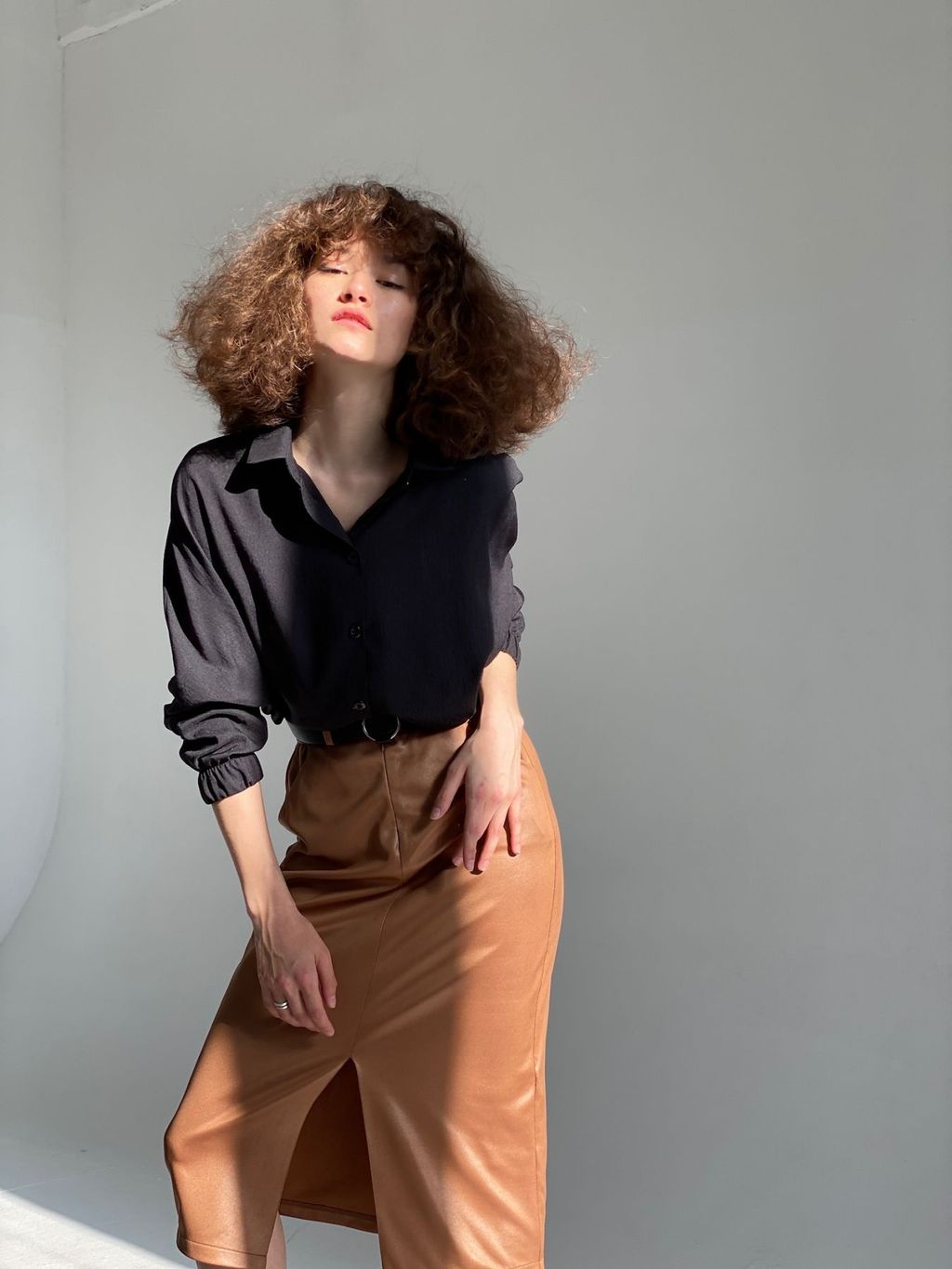 10846 Рубашка базовая чёрная - Martichelli фото 6