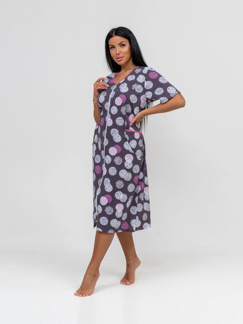Халат женский, цвет фиолетовый