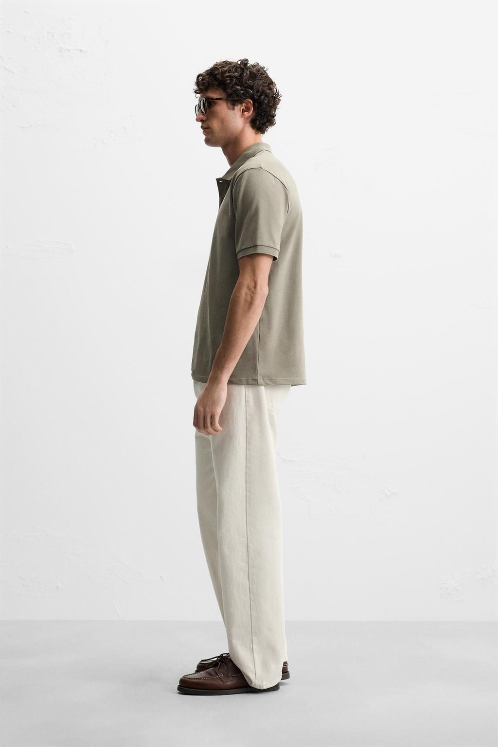 BASIC PIQUE TEXTURE POLO SHIRT - Zara фото 29