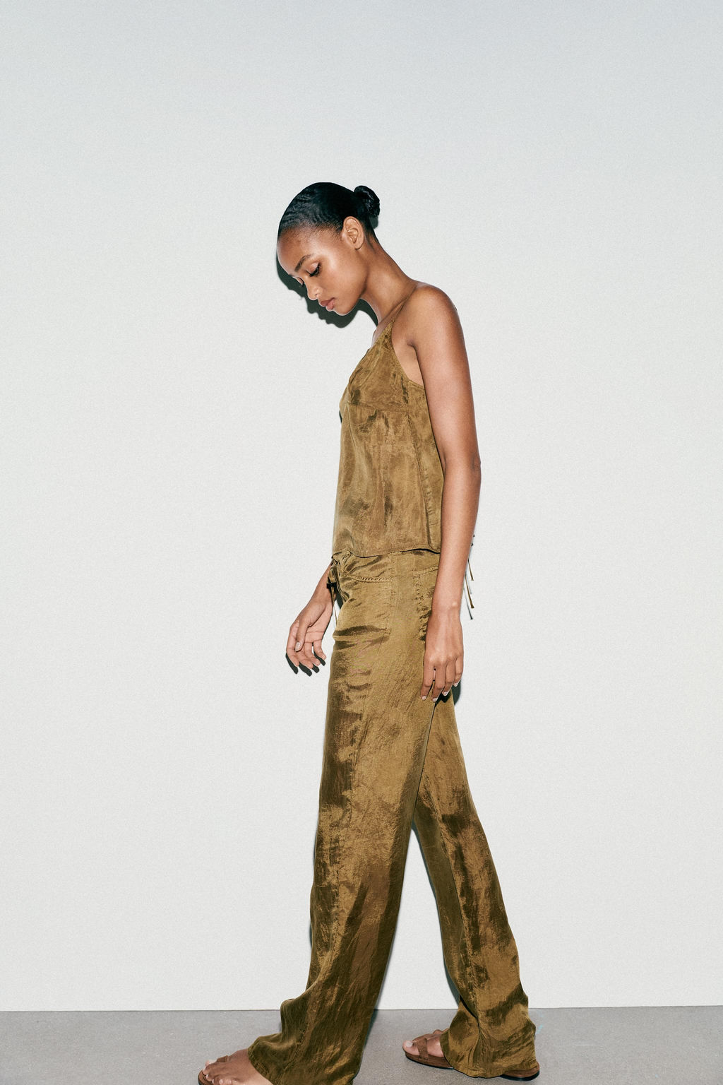 TIE WAIST PYJAMA TROUSERS - Zara фото 4