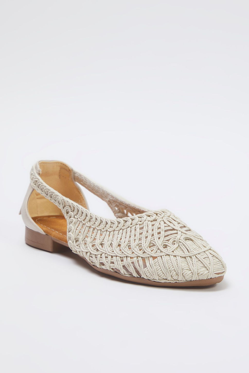 Trendyol Shoes Bej Orgu Desenli Badem Burun Kad?n Babet TAKSS25BE00027 - Trendyolmilla фото 6