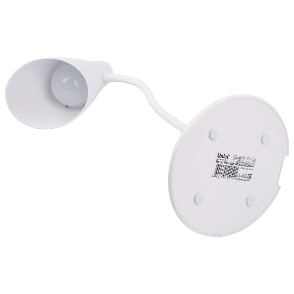 TLD-562 White/LED/360Lm/4500K/Dimmer Светильник настольный, 5W. Сенсорный выключатель. Белый. ТМ Uniel