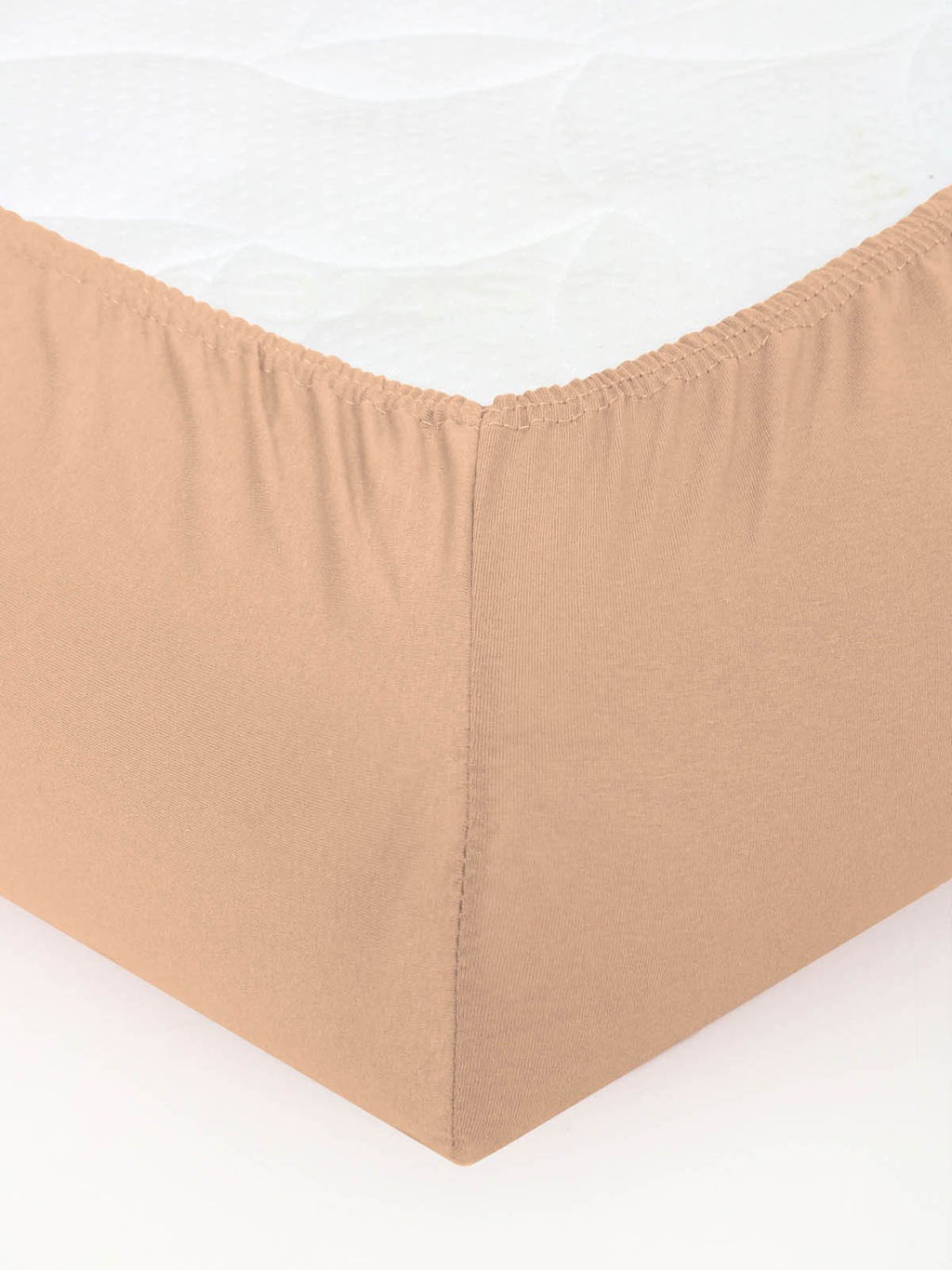 Простыня трикотажная на резинке - Персик 160х200х20