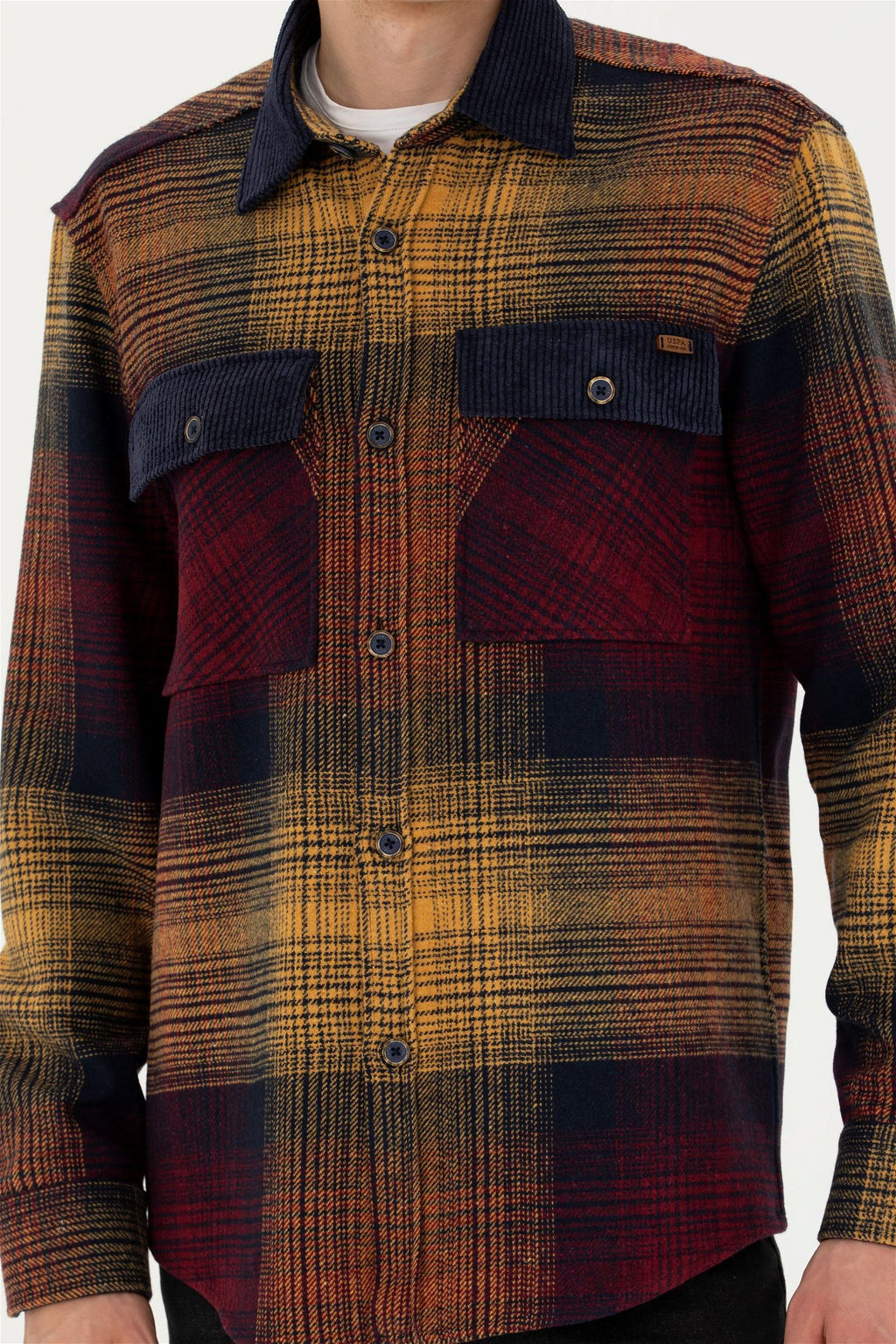 Мужская рубашка светло-хаки с длинным рукавом Неожиданная скидка в корзине - U.s. polo assn фото 6