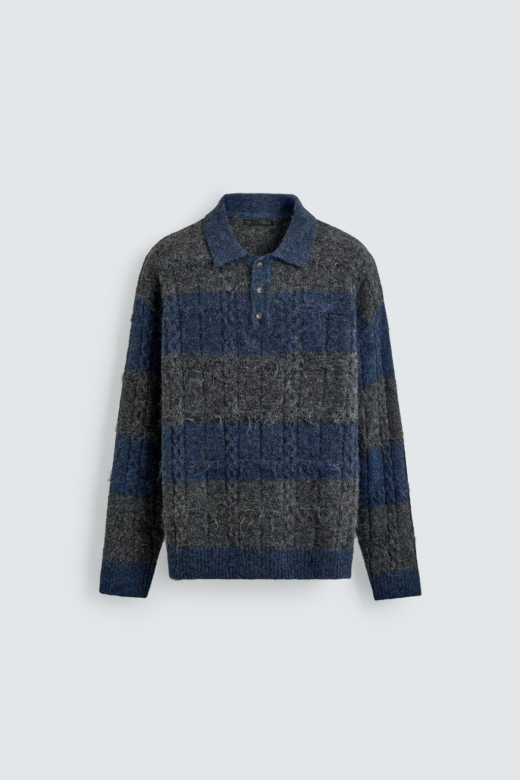 STRIPED JACQUARD KNIT POLO SHIRT - Zara фото 15