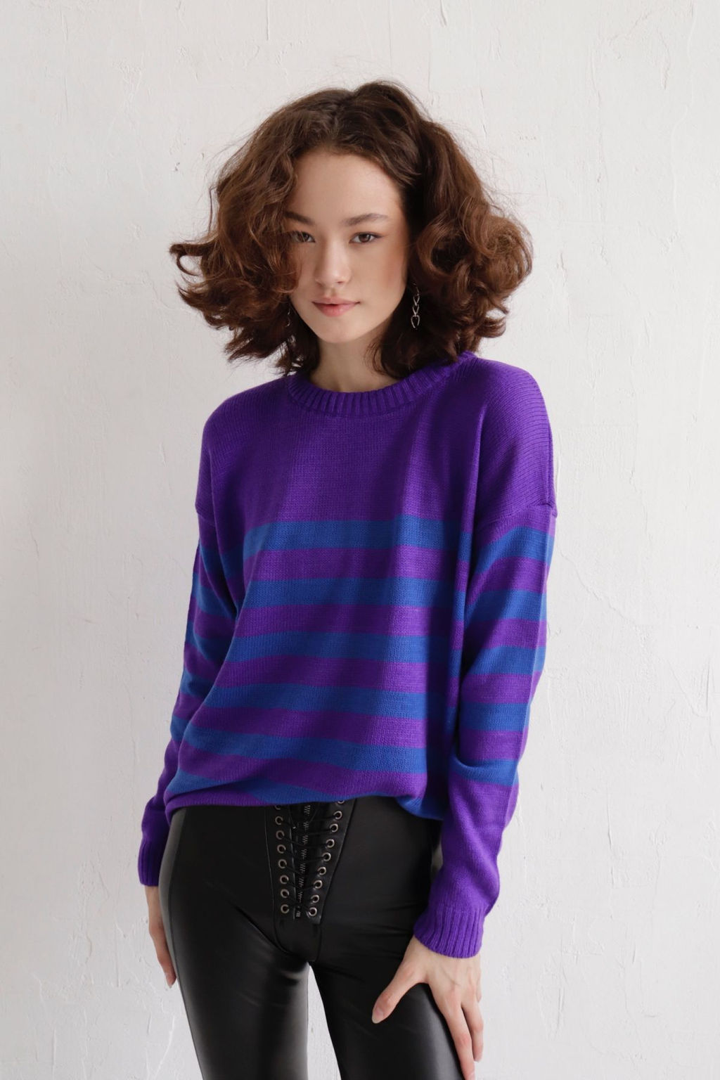 10082 Джемпер фиолетовый в полоску - Martichelli фото 10