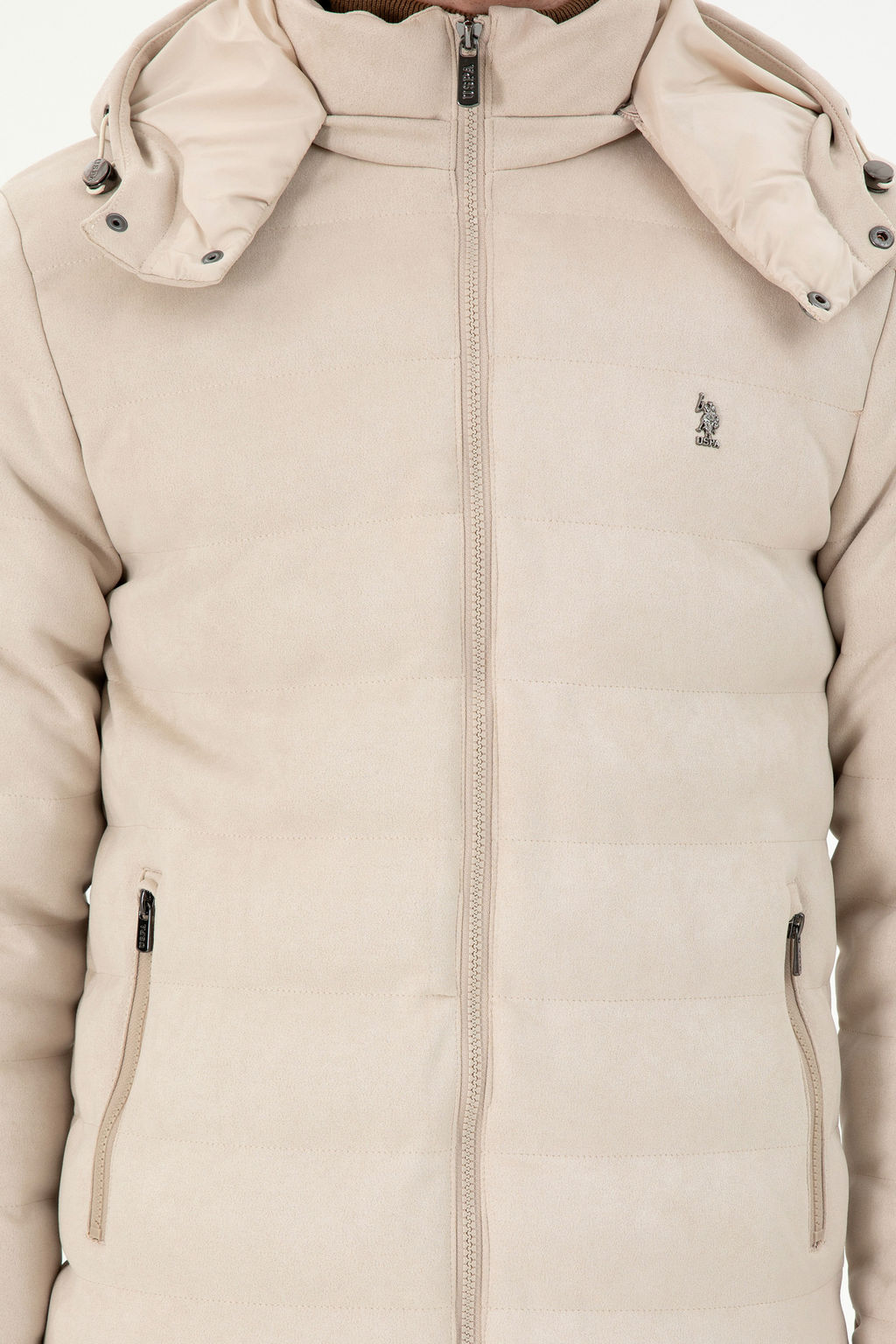 Мужская бежевая кожаная куртка - U.s. polo assn фото 13