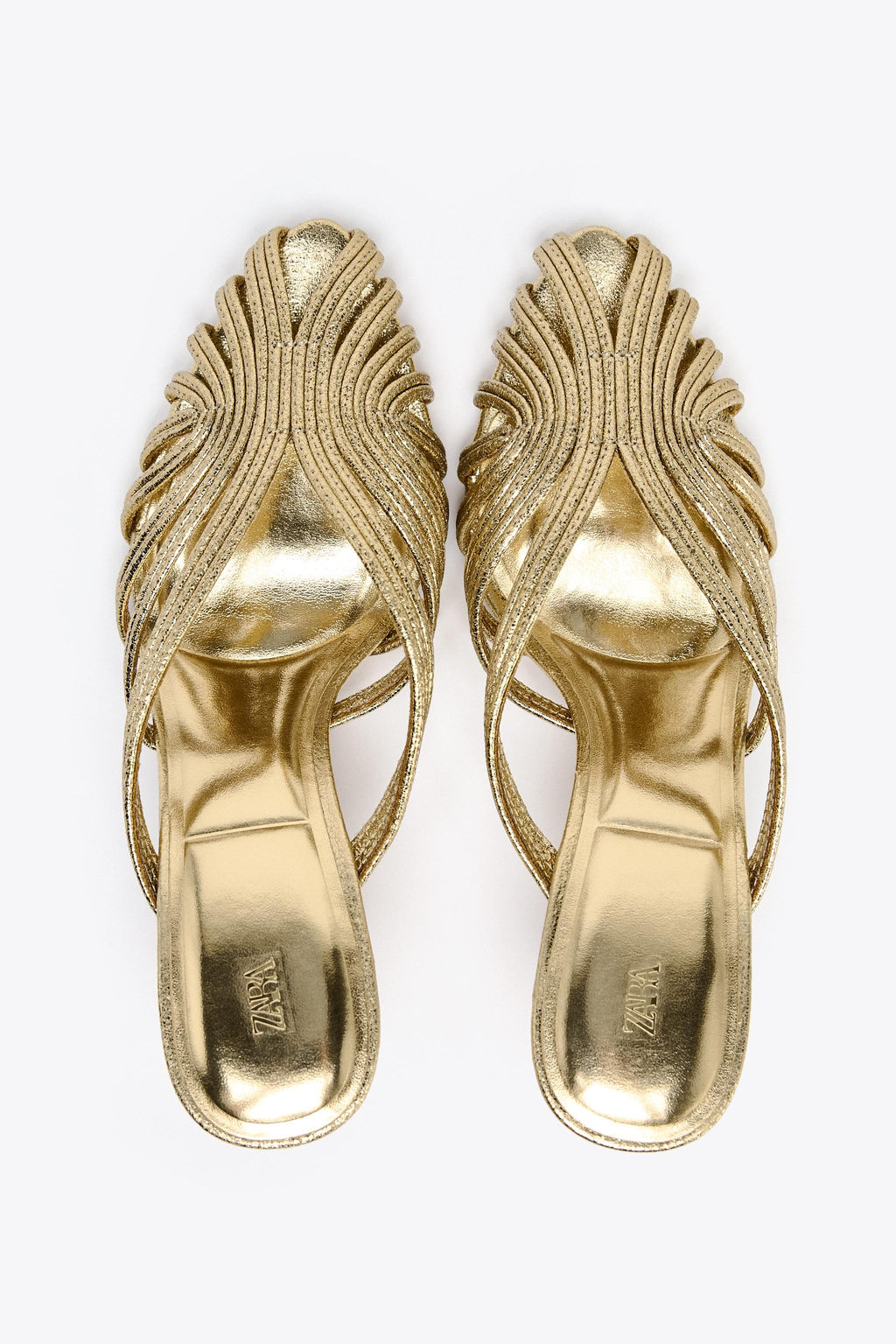 METALLIC STILETTO HEEL SANDALS - Zara фото 12