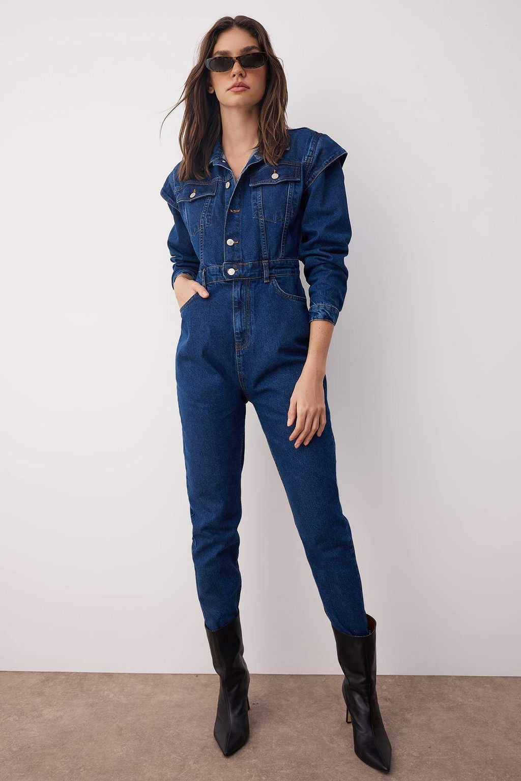 Trendyolmilla Limited Edition Indigo Dikis Detayl? Denim Tulum TWOAW22TU0040  фото 3