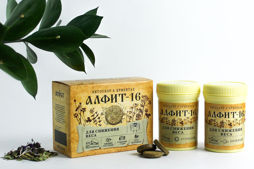 Алфит-16 Для снижения веса БАД в брикетах Алфит 1198