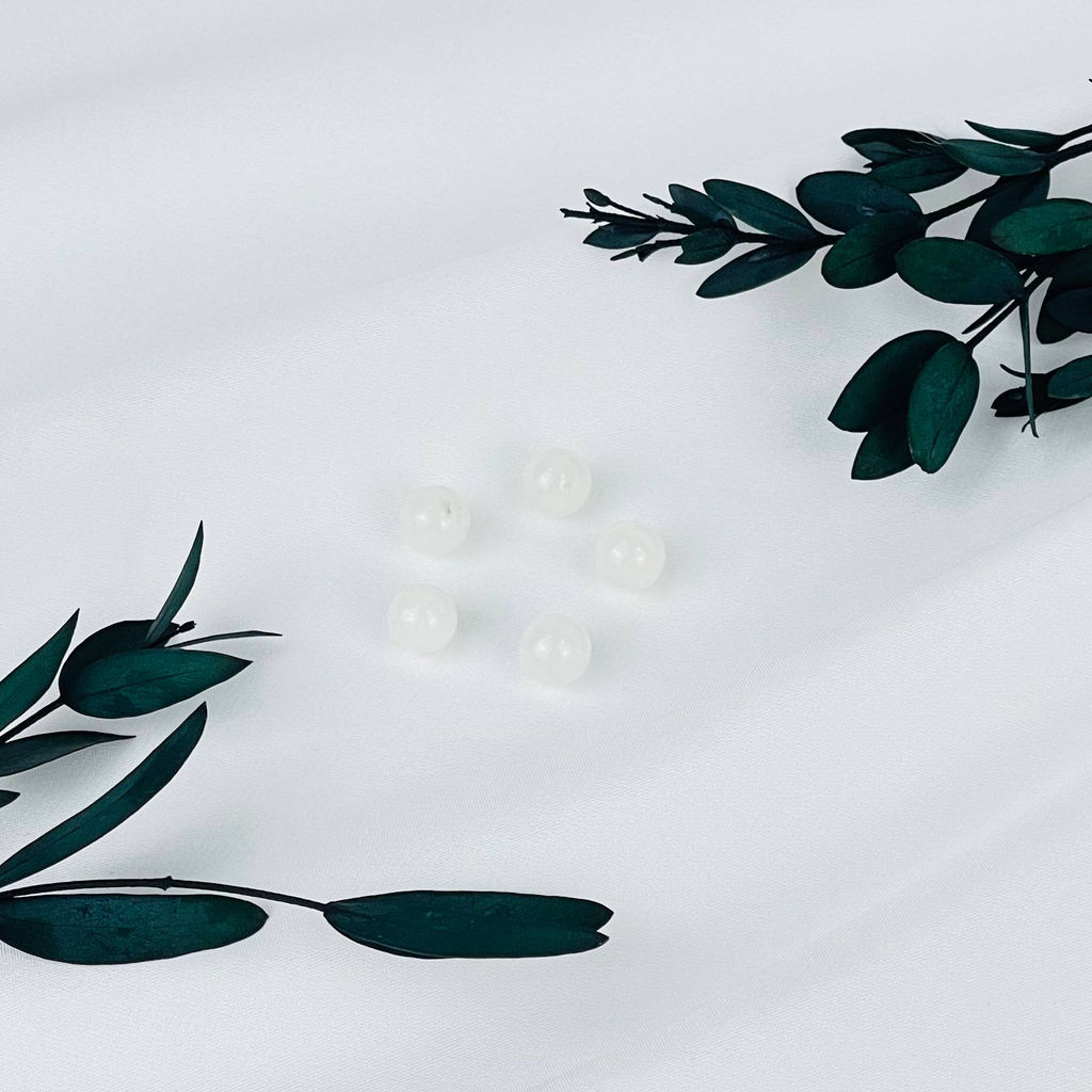 Бусины для украшений из белого Нефрита (5 шт)