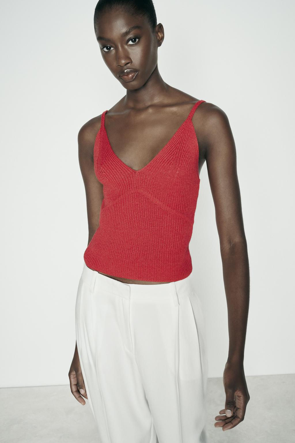KNIT V-NECK TOP - Zara фото 14