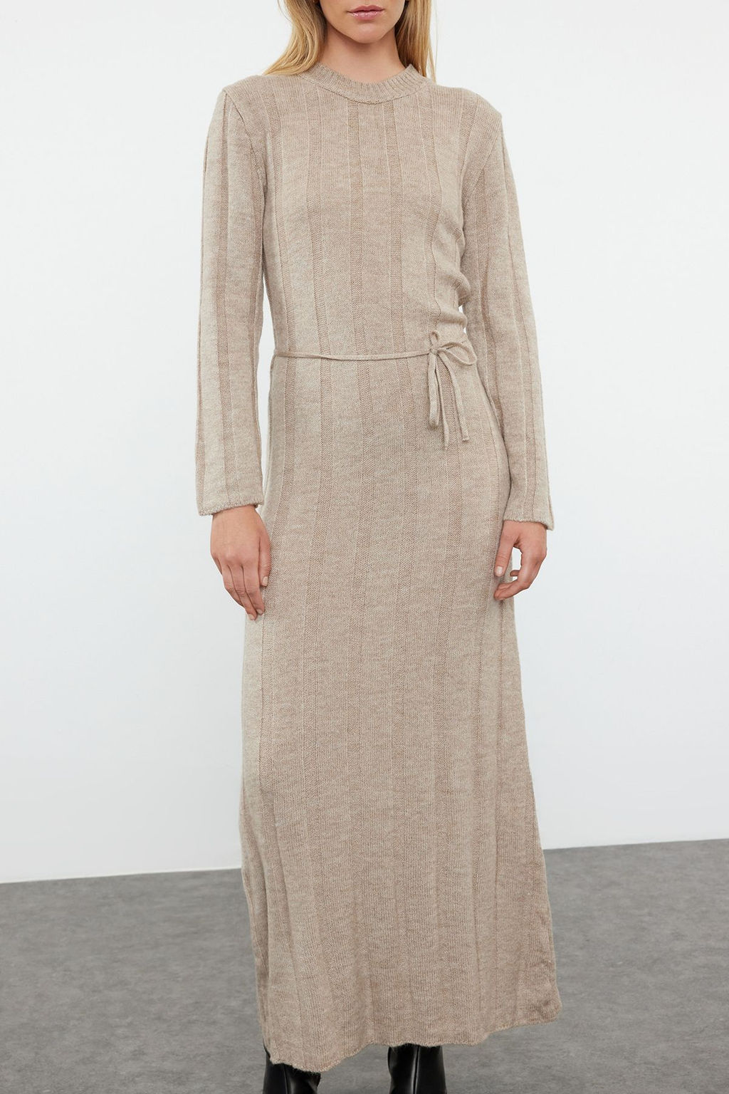 Vizon Maxi Triko Yumusak Dokulu Baglama Detayl? Elbise TWOAW25EL00031 - Trendyolmilla фото 3