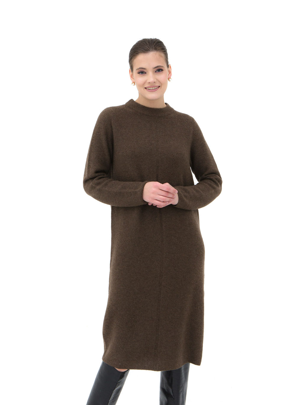 Платье из пуха яка 13087 коричневое