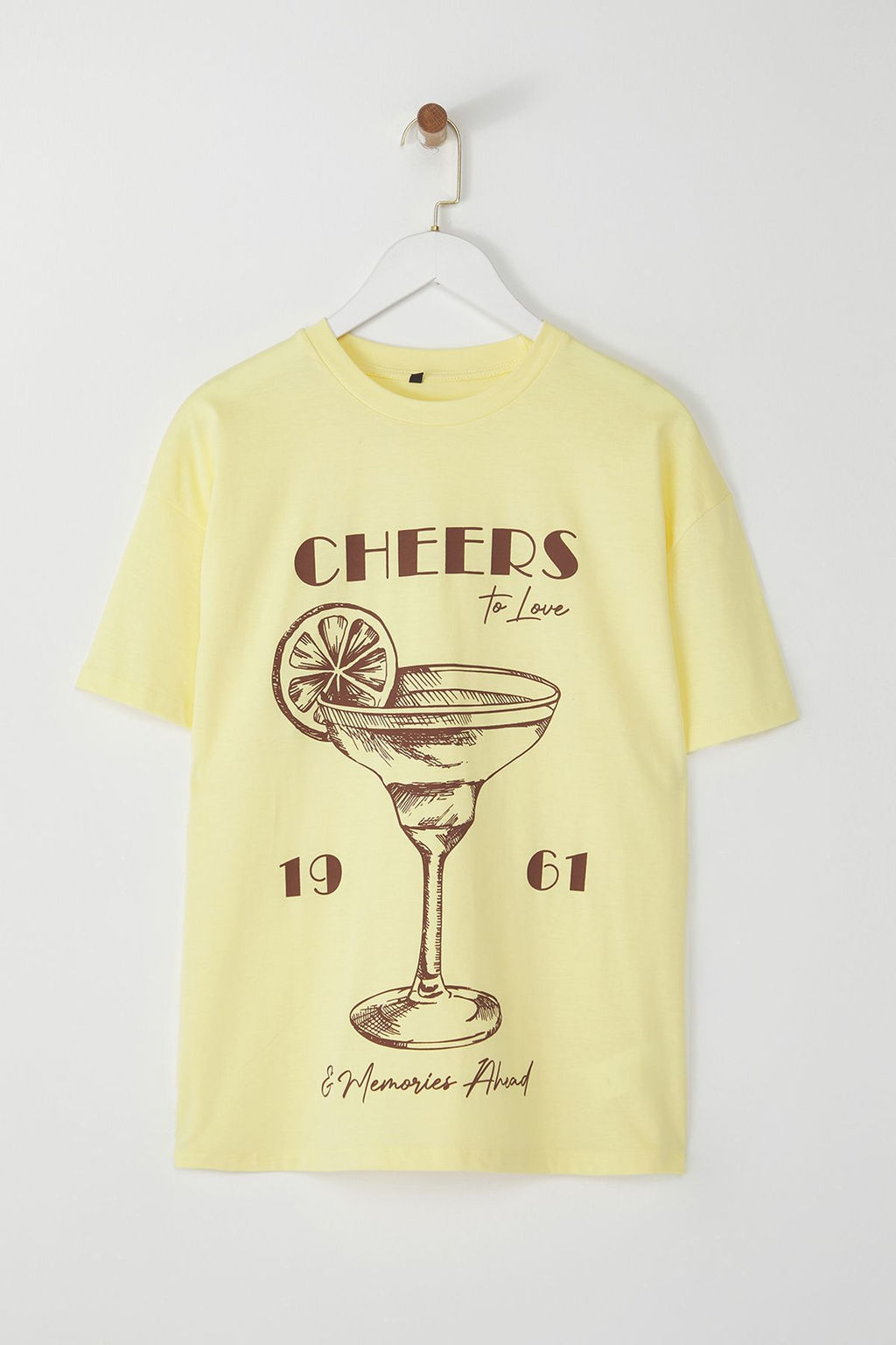 TRENDYOLMILLA Ac?k Sar? Bask?l? Oversize/Genis Kal?p Orme T-shirt TWOSS25TS00103 фото 5