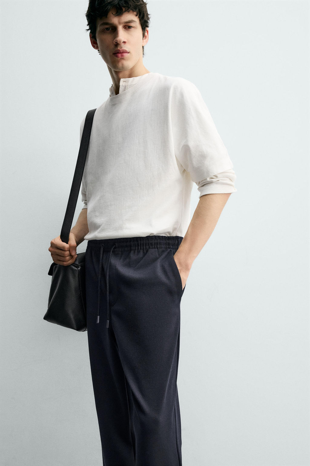 COMFORT NON-IRON JOGGER WAIST TROUSERS - Zara фото 19