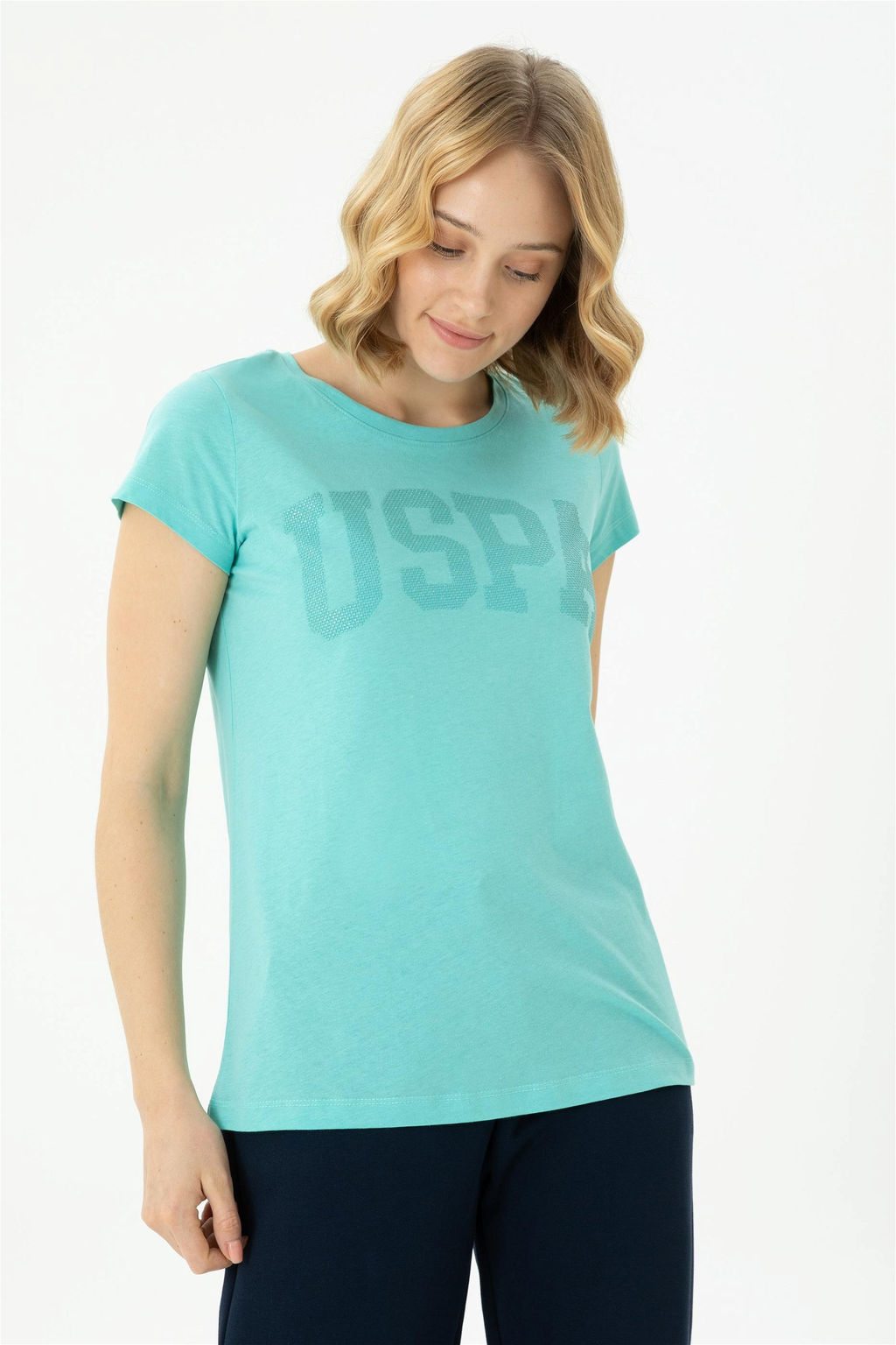 Женская мятная базовая футболка - U.s. polo assn фото 2
