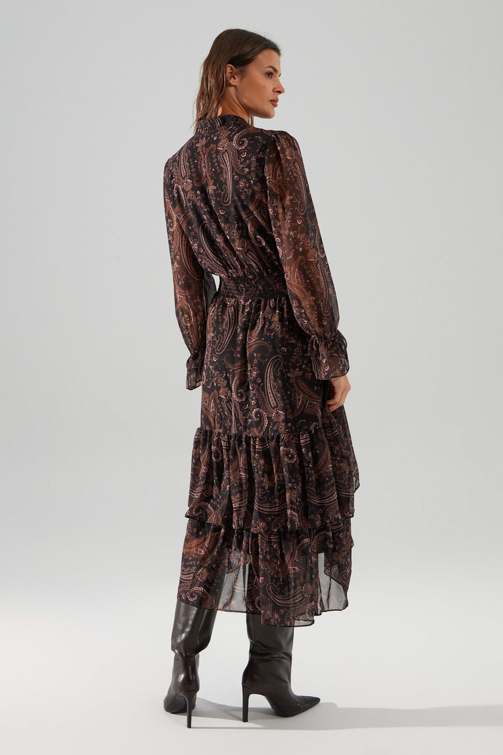 TRENDYOLMILLA Cok Renkli Boyundan Baglamal? Dokuma K?sl?k Elbise TWOAW21EL1448  фото 10