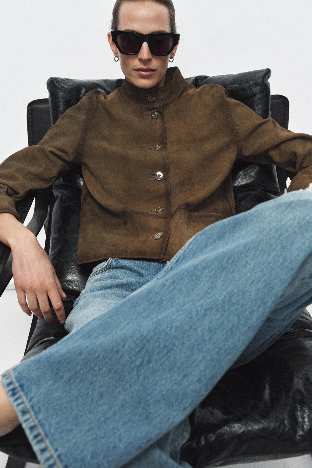 100% LEATHER JACKET ZW COLLECTION LIMITED EDITION - Zara фото 9