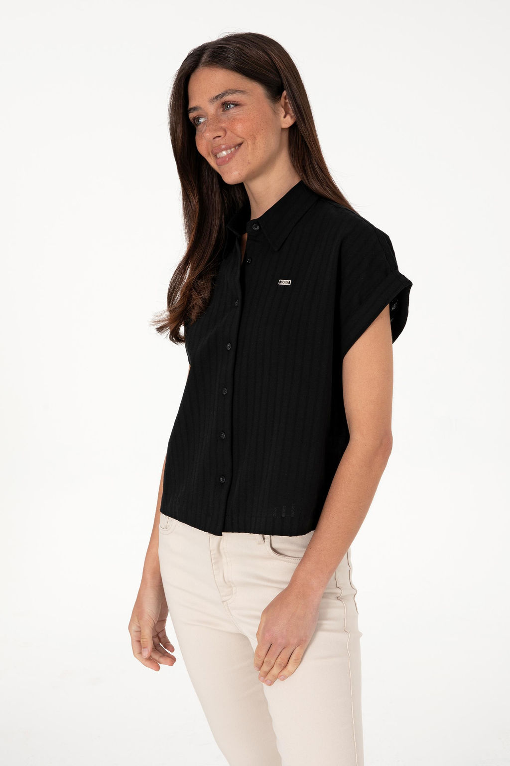 Kad_n Siyah _izgili K_sa Kollu G_mlek Sepette S_rpriz _ndirim - U.s. polo assn фото 3