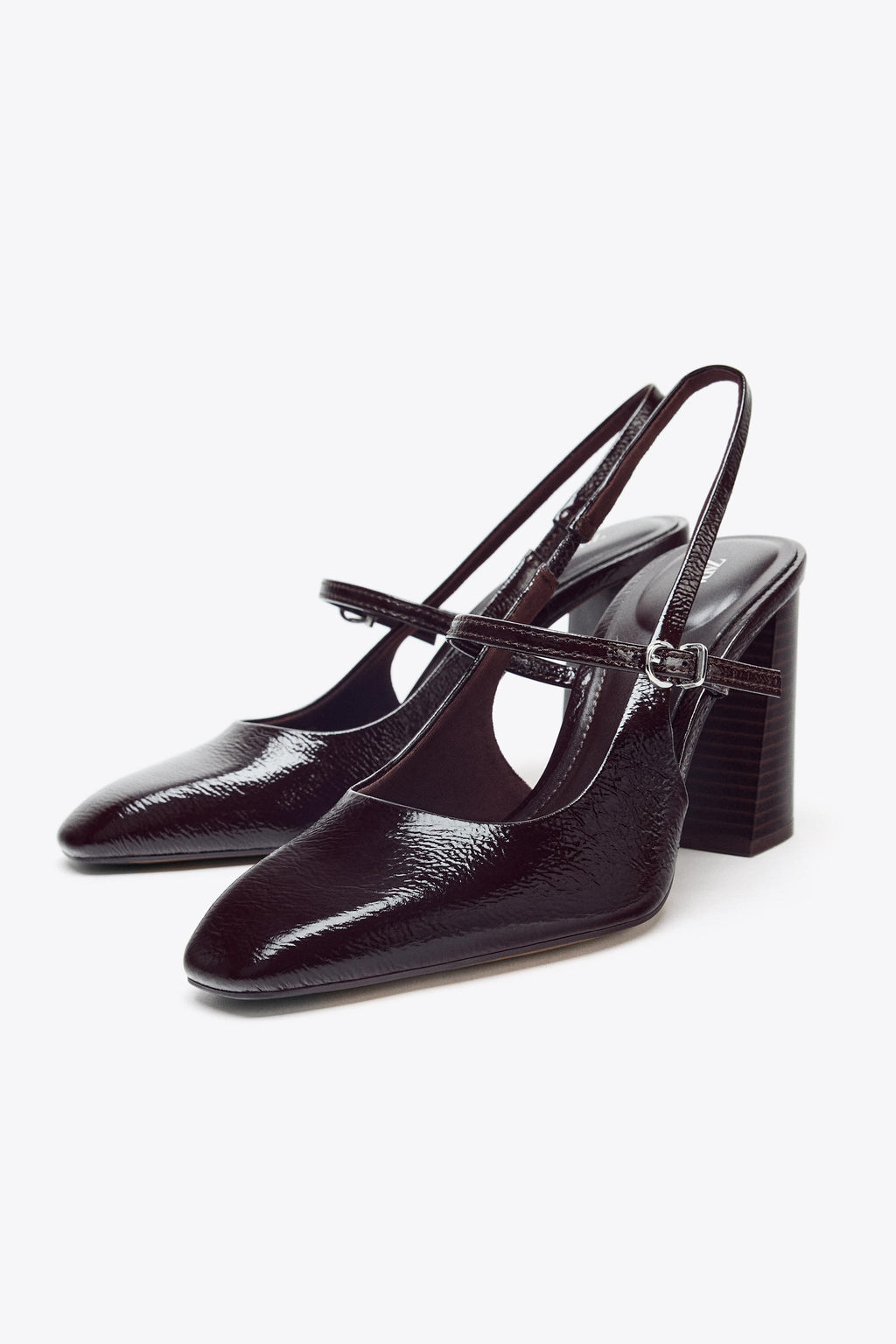 FAUX PATENT MARY JANE SLINGBACK HEELS - Zara фото 3