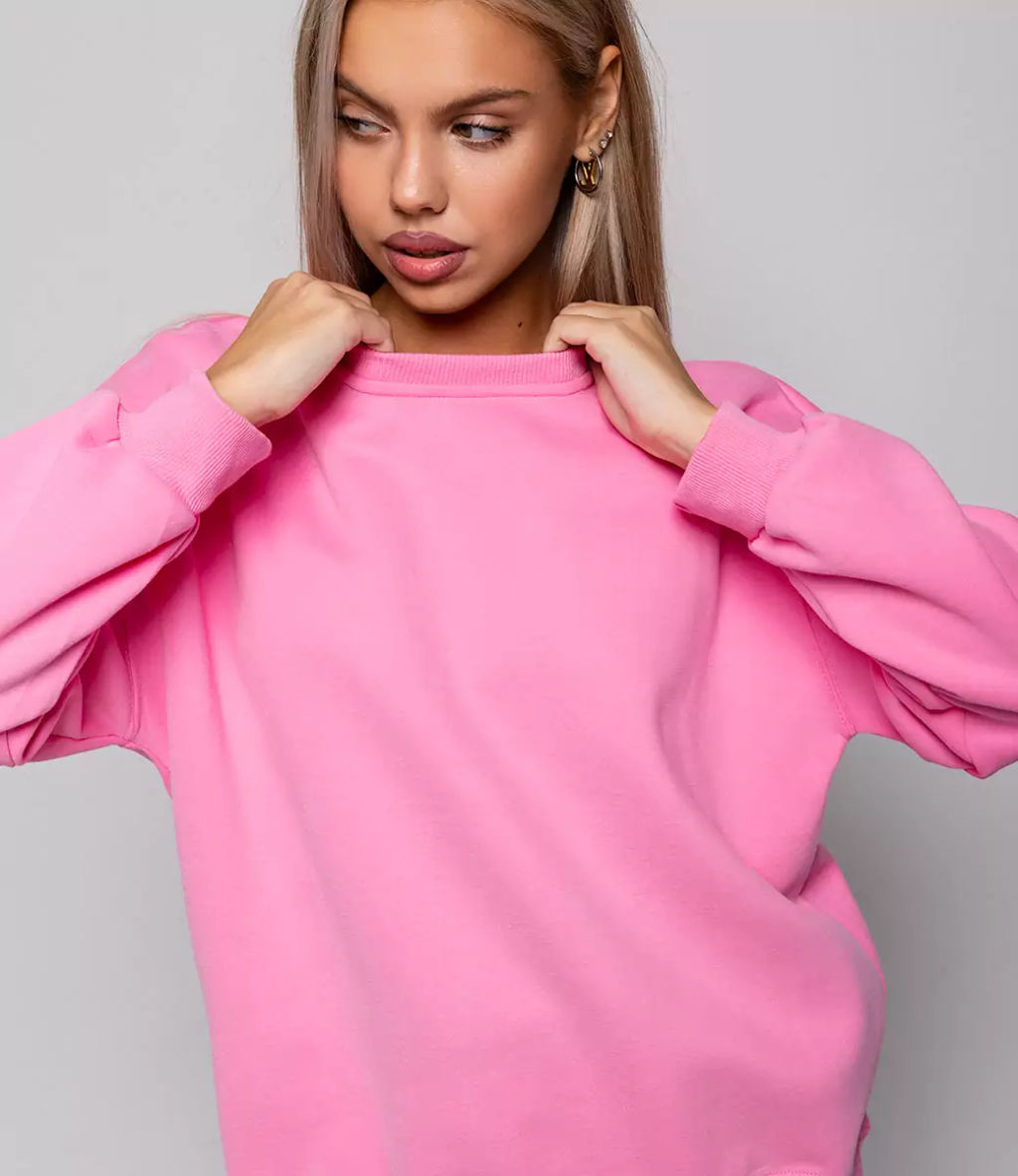 Свитшот #КТF003, розовый