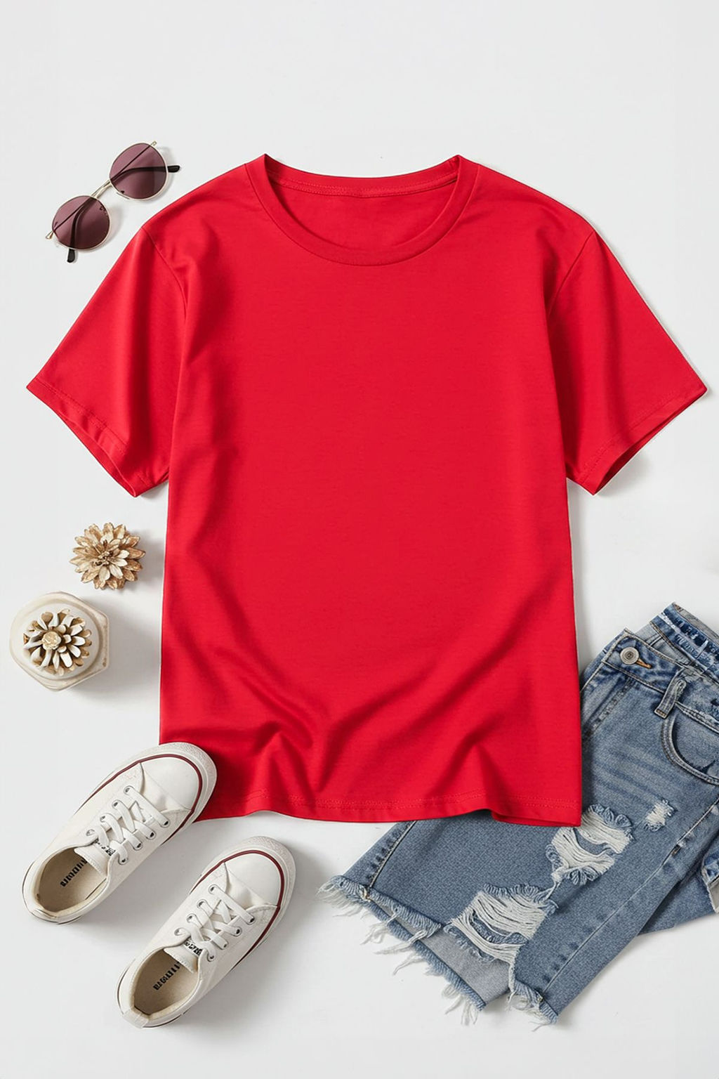 TRENDYOLMILLA Ekru %100 Pamuk Dikis Detayl? Relaxed/Rahar Kal?p Orme T-Shirt TWOSS25TS00066