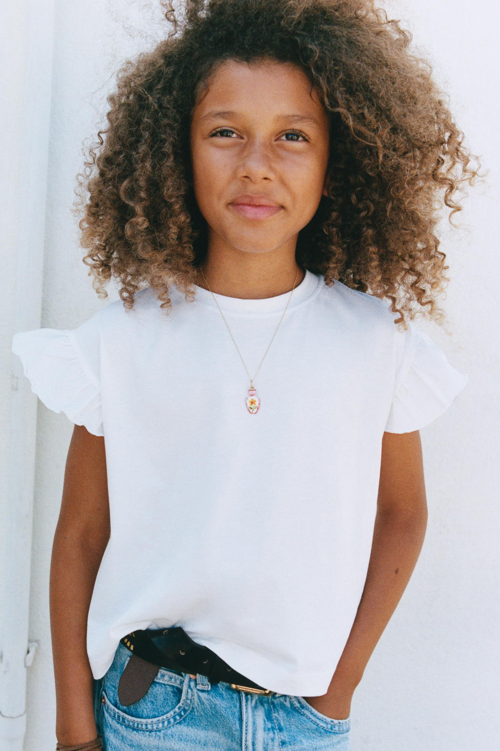 PLAIN T-SHIRT WITH RUFFLES - Zara фото 6
