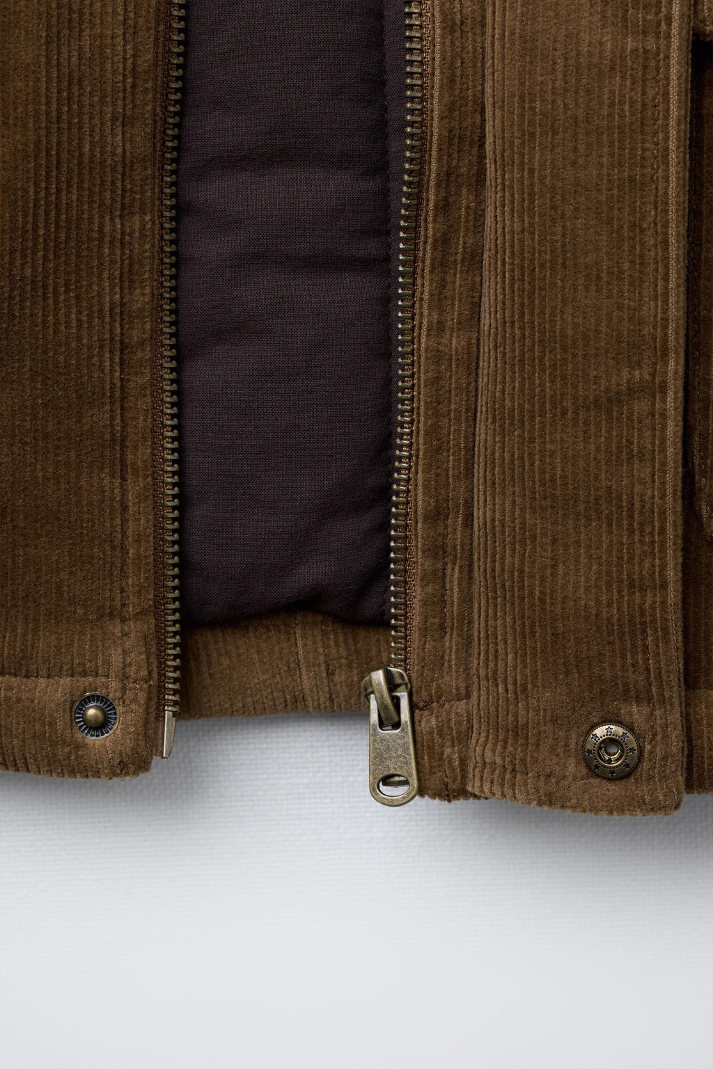 BENSIMON ® X ZARA DOUBLE COLLAR QUILTED CORDUROY JACKET WITH DETACHABLE LEATHER