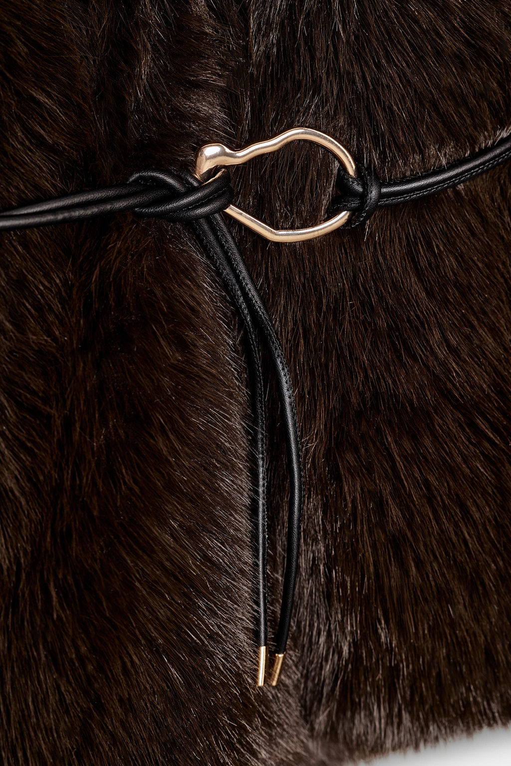 FAUX FUR BELTED COAT