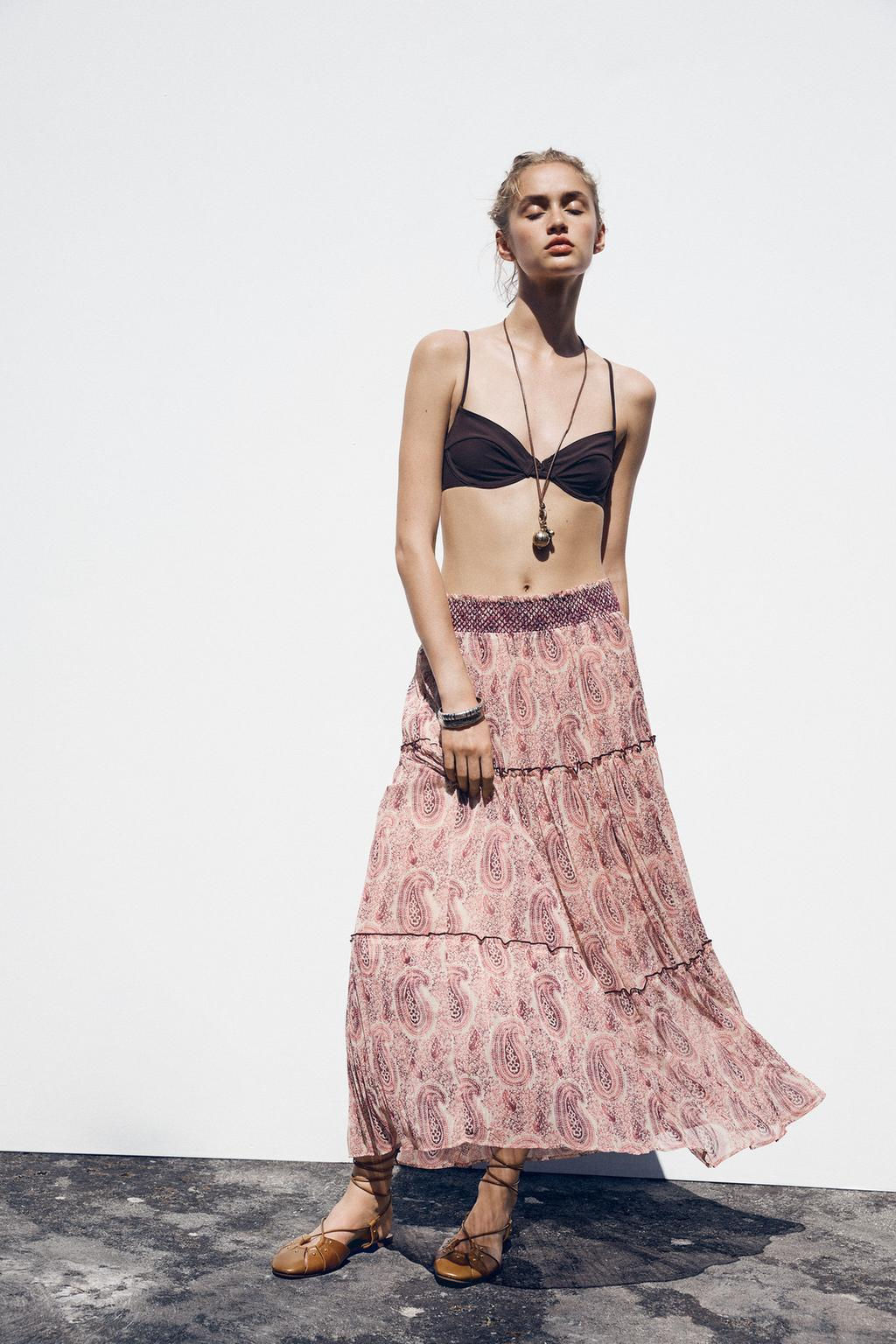PRINTED MIDI SKIRT