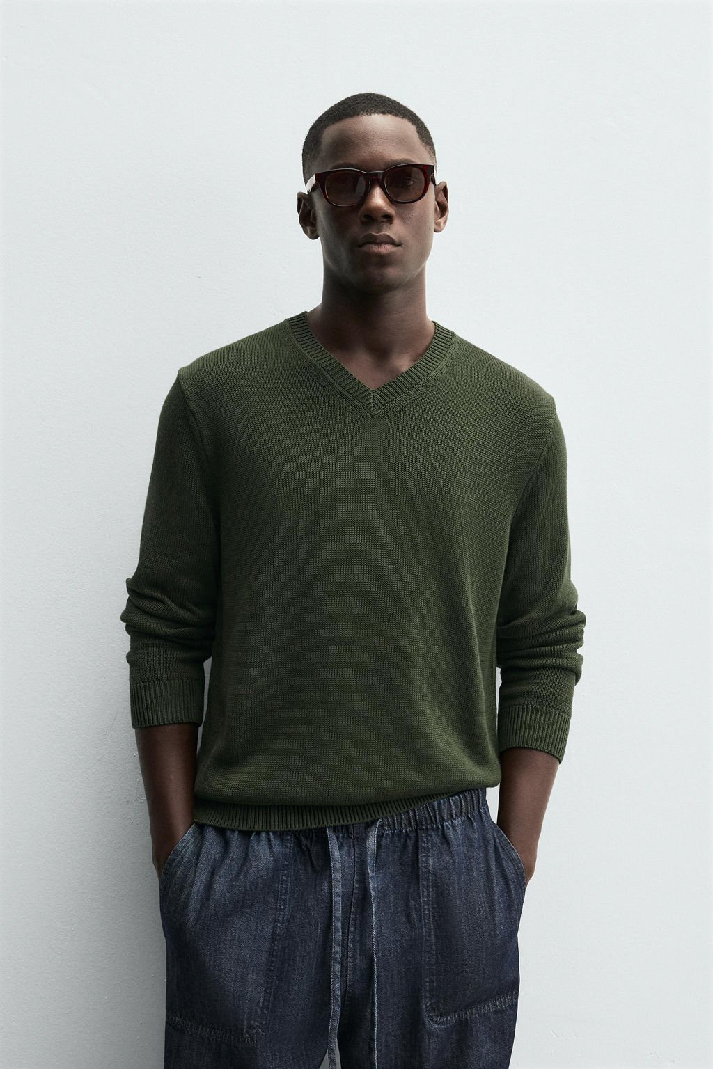 COTTON V-NECK SWEATER - Zara фото 2