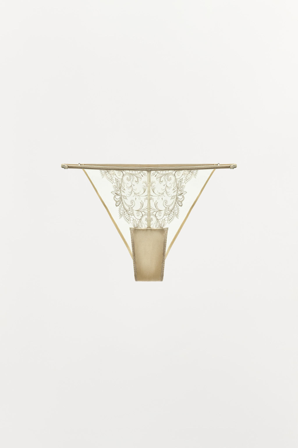 BRAGUITA ENCAJE BORDADOS / Crudo / Beige - Zara фото 3