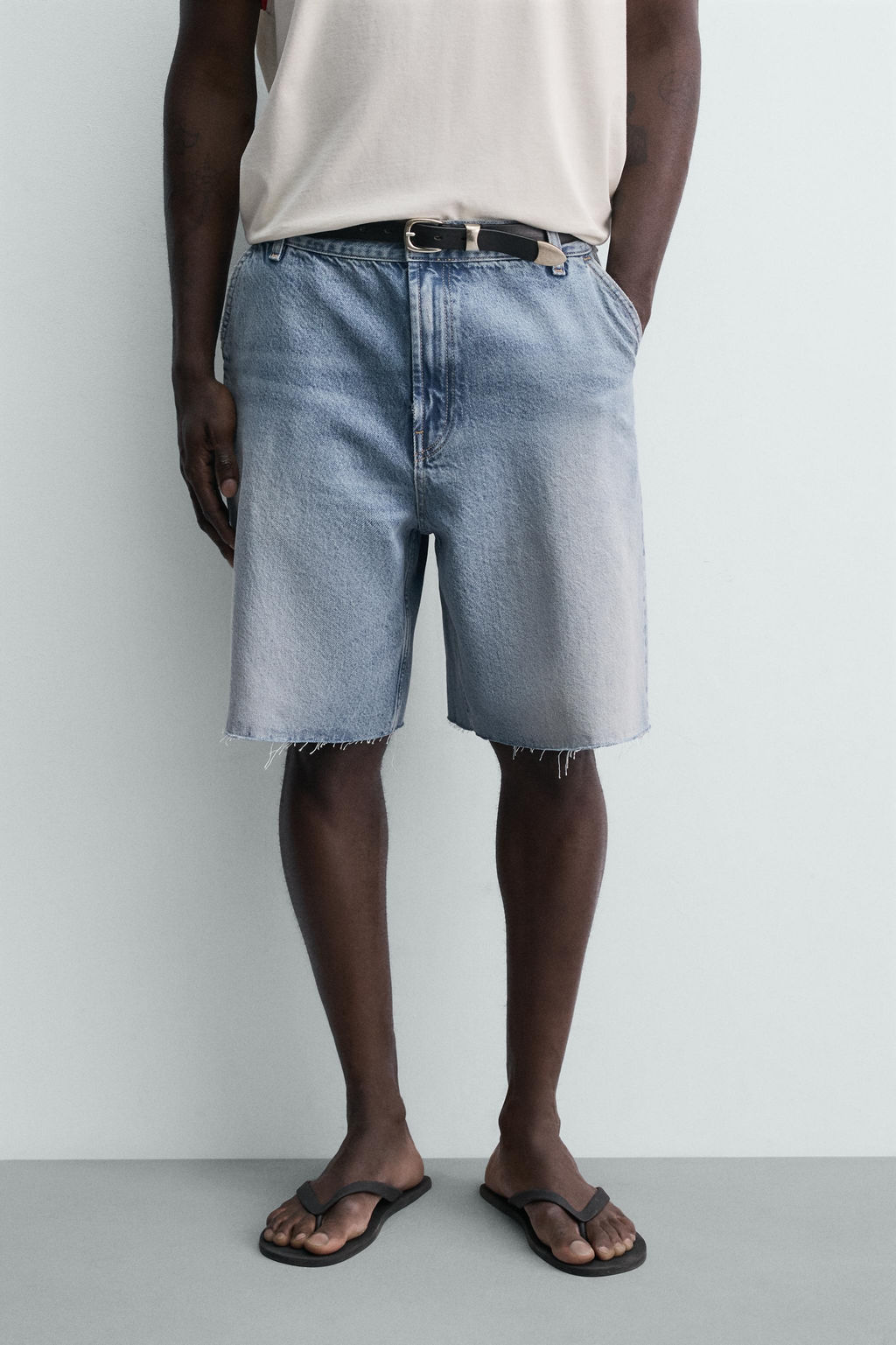 BERMUDA CHINO DENIM RELAXED FIT / Azul - Zara фото 2