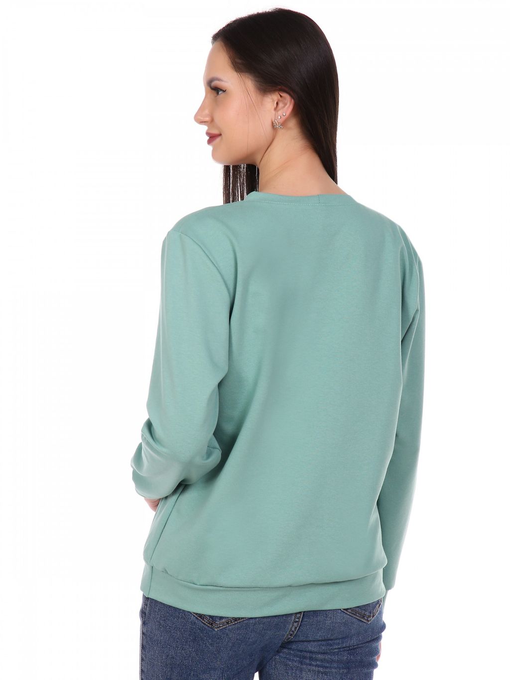 Б0776 Джемпер женский футер-лайкра оливковый - АстраТекстиль фото 6