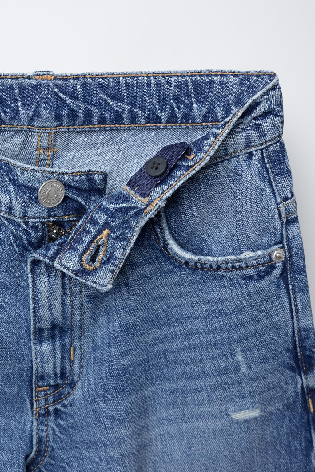 RIPPED WIDE-LEG JEANS - Zara фото 3